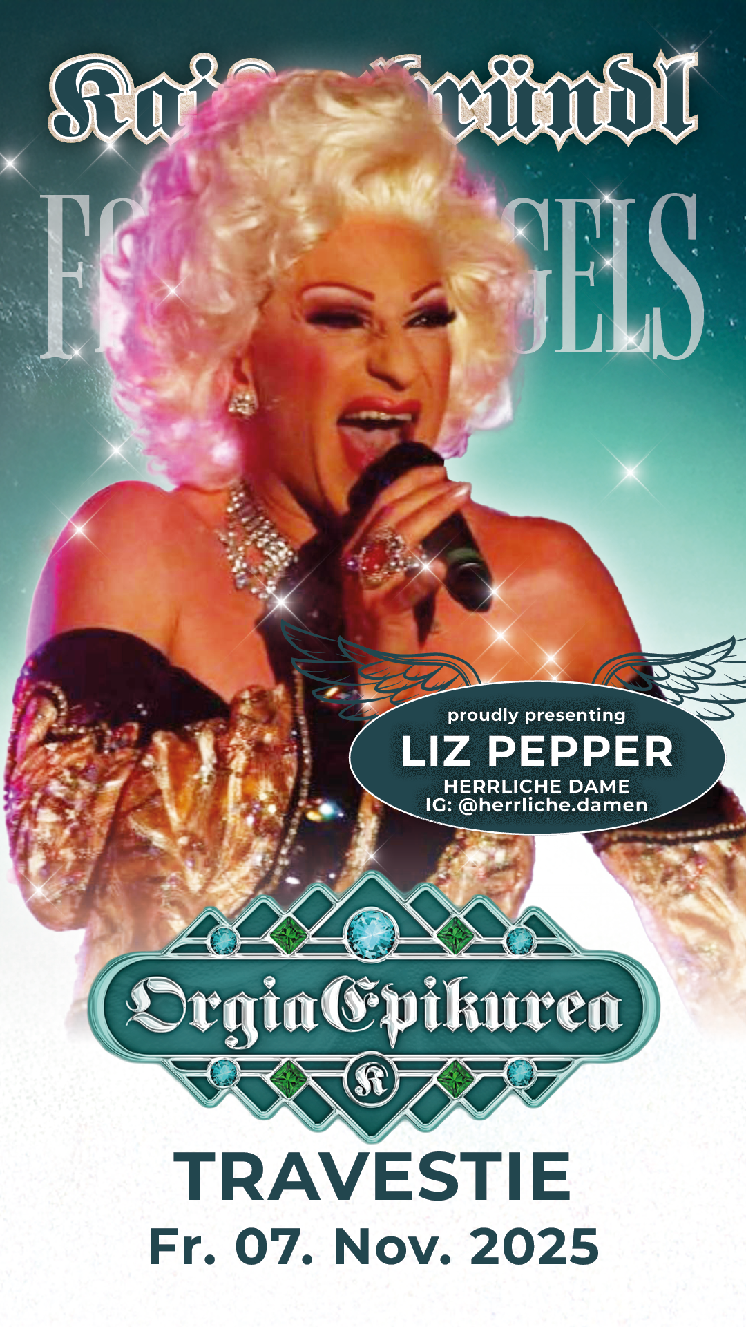 Orgia Epikurea 2025 - Fallen Angels - Travesie show on Friday with Liz Pepper
