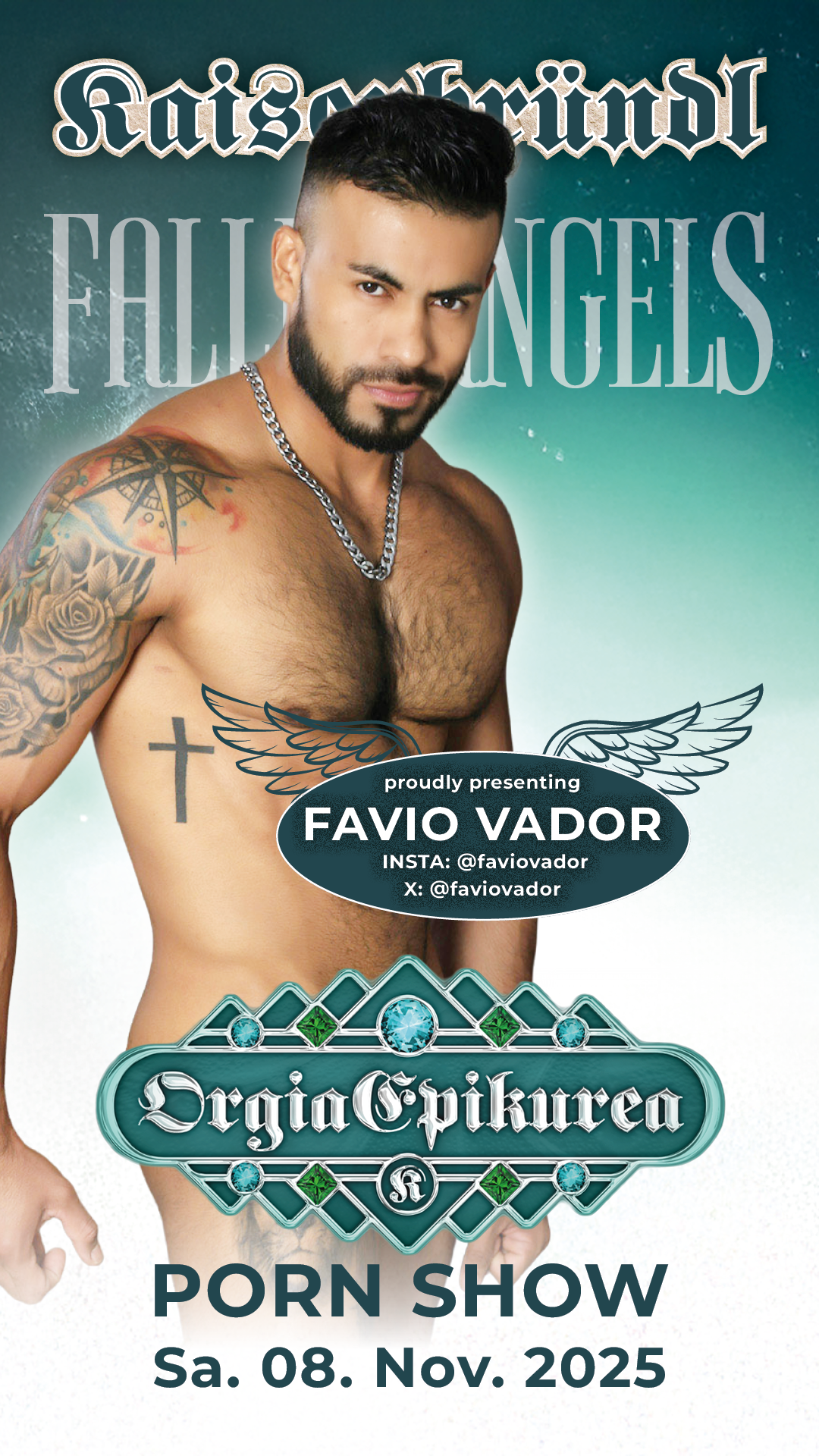 Orgia Epikurea 2025 · Fallen Angels · Porno Star Favio Vador am Samstag