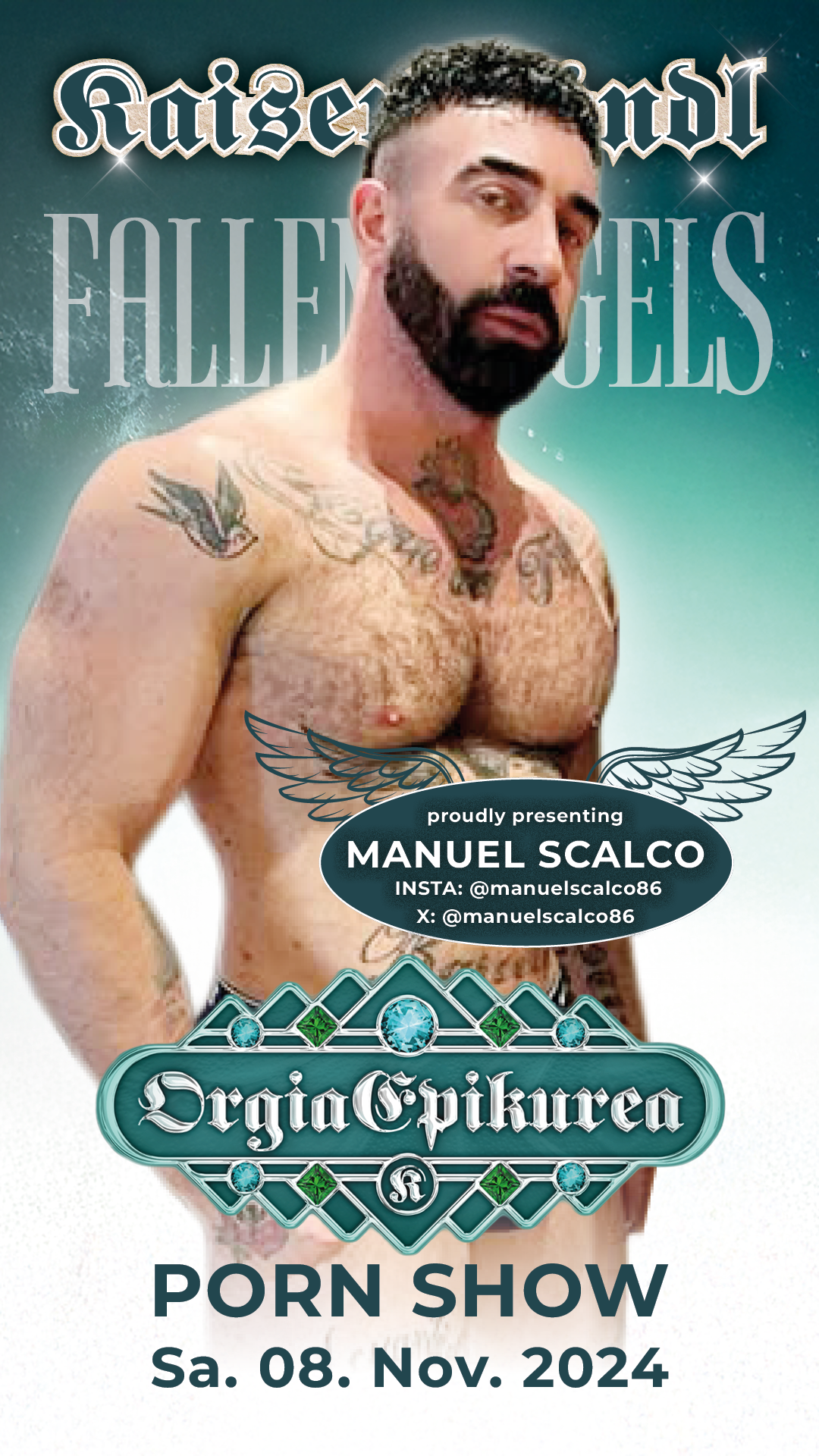 Orgia Epikurea 2025 · Fallen Angels · Porno Star Manuel Scalco am Samstag